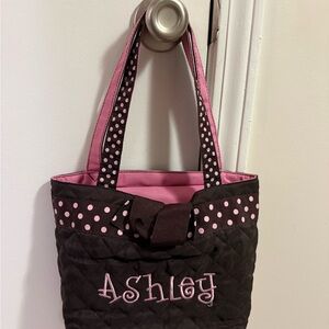 Name monogrammed Shoulder Tote Purse